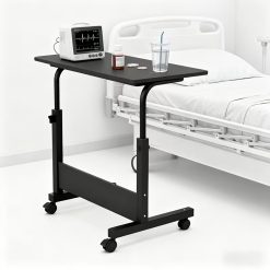 Adjustable Overbed Hospital Table with Wheels